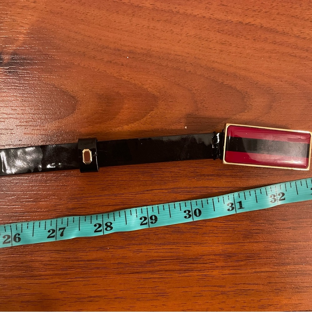 Gucci Red and Black Enamel Rectangular Buckle wit… - image 2